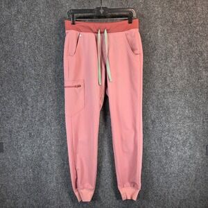 FIGS High Waisted‎ Zamora Jogger Scrub Pants Size Small Pink Drawstring Pockets